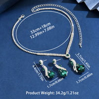 Ladies' fashionable peach heart design necklace earrings jewelry set suitable for daily wear and holiday gifts