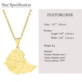 2024 New fashion stainless steel Ethiopia map with city necklace for women and men couples ethnic style accessory collarbone cha