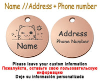 Personalized Pet Cat Dog Name Collar Accessories Circle Custom Engraved ID Tag Necklace Chain Charm Supplies For Dog Product