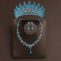 4 Pcs/Set Baroque Rhinestone Bridal Jewelry Set for Brides Wedding Headpieces Ladies Event Evening Ball Accessories