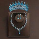 4 Pcs/Set Baroque Rhinestone Bridal Jewelry Set for Brides Wedding Headpieces Ladies Event Evening Ball Accessories