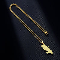 2024 new fashion stainless steel French Martinique map with city pendant necklace temperament everything collarbone chain birthd