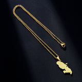 2024 new fashion stainless steel French Martinique map with city pendant necklace temperament everything collarbone chain birthd