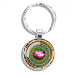 Hinduism Keychains Ganesha Vishnu Goddess of Kashmi Wealth Shiva Amulet Key Chain Glass Dome Keyring India Buddhism Jewelry Gift