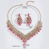 Ladies' Fashion Design Crown Necklace Earrings Jewelry Set Suitable for Wedding, Party, Festival Gifts