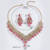 Ladies' Fashion Design Crown Necklace Earrings Jewelry Set Suitable for Wedding, Party, Festival Gifts