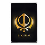 Sikh Khanda Sikhism Flag DIY Flag For Family Group Party Living Room Home Dorm Decor Wall Art Decor Banner
