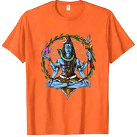 Shiva Hindu God Meditation Zen Yoga Hinduism Spiritual T-Shirt for Men Clothing Women Tees High Quality Cotton Short Sleeve Tops