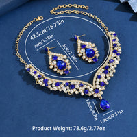 Ladies' fashionable design necklace earrings jewelry set suitable for daily wear, wedding parties, holiday gifts