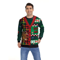 Men Women Xmas Sweatshirt 3D Christmas Wine Glass Bell The Gingerbread Man Print Ugly Christmas Sweater Holiday Party Jumper Top