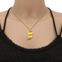 2024 new fashion stainless steel Grenada map necklace for men and women geometric ethnic style collarbone chain anniversary smal