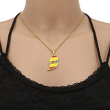 2024 new fashion stainless steel Grenada map necklace for men and women geometric ethnic style collarbone chain anniversary smal