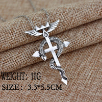 Fashion Dragon Wing With Cross Necklace Punk Style Vintage Necklace Mans Hiphop Accessories