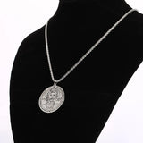 Nordic fashion trend titanium steel jewelry laser marking Solomon round brand pendant stainless steel necklace