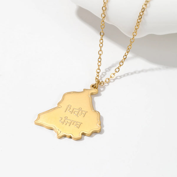 MYDIY Custom Punjab Necklace Personalized Map Necklace Birthday Gift for Girlfriend Couple Jewelry Mother's Day Gift for Her