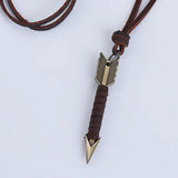 Men Vintage Leather Arrow Punk Necklaces Pendants Body Choker Chain Jewelry Gift