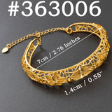 Anniyo 1Piece Women Cuff Banglet Gold Plated African Arab Middle East Bracelets Wedding Party Gifts Dubai #363306