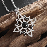 Exquisite Stainless Steel Pattern Witch Knot Pendant Necklace Celtic Knot Lucky Jewelry Christmas Gift for Friends and Family