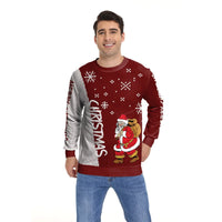 Men Women Xmas Sweatshirt 3D Christmas Wine Glass Bell The Gingerbread Man Print Ugly Christmas Sweater Holiday Party Jumper Top