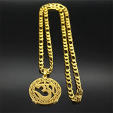 Yoga Pendant Necklaces For Men Women Gold Color Stainless Steel OHM Hindu Buddhist AUM OM Hip Hop Chain Jewelry Gift