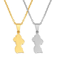 Anniyo 2.5CM Guyana Map Charms Pendant Necklaces For Women Girls Stainless Steel Jewelry #004162