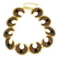 Vintage Alloy Carved Sun Pattern Choker Necklace for Women Traditional Boho Ethnic Round Collar Necklaces Statement Jewelry Gift