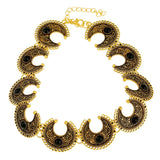 Vintage Alloy Carved Sun Pattern Choker Necklace for Women Traditional Boho Ethnic Round Collar Necklaces Statement Jewelry Gift