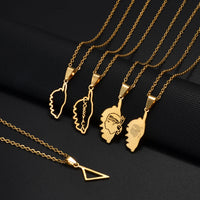 2025 New Arrivals Corsica Flag Pendant Necklaces Stainless Steel for Women Girls Sardinia Ethnic Jewelry #518762