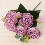 Silk Artificial Flower Rose Peony Bouque Home Decoration Bridal Holding Flower Wedding Decor Bouquet DIY Fake Flower Arrangement