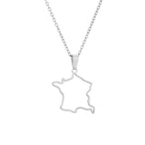 Stainless steel French filigree smooth pendant necklace, suitable for both men and women, versatile ethnic style collar chain