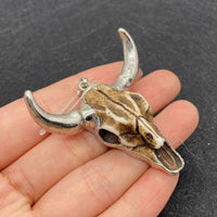 19 Styles Acrylic Cow Pendant Bull Skull Bone Gold Plated Charms for Men's Fashion DIY Jewelry Bull Head Pendant Necklace Gifts