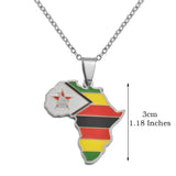 3CM Hip-Hop Africa Map Pendant Necklaces Stainless Steel Jewelry Kenya Mali Senegal Somalia Ghana Sierra Leone Liberia #350221
