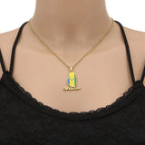2024 New fashion stainless steel Saint Vincent Map necklace for men and women geometric titanium steel pendant ethnic style coll