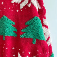 Women's Jacquard Round Neck Long Sleeve Thickened Knit Pullover Christmas Tree Design Autumn/winter New Style Sweater