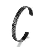 European and American Minimalist Concave Point Bracelet Men Women's Retro Versatile Stainless Steel Couple Opening Trend Bangle
