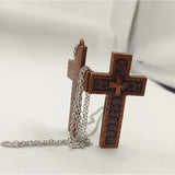 Vintage Cross Pendant Necklace with Secret Compartment Cross Necklace 3D Printed Charm Jewelry Necklace for Women Men