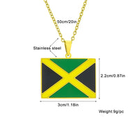 2024 New fashion stainless steel Jamaican flag necklace for women and men couples ethnic style accessory collarbone chain annive
