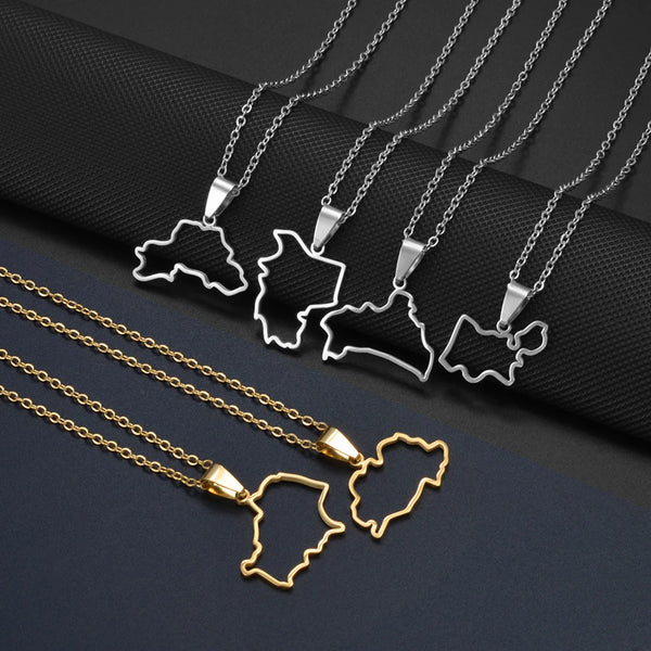 Anniyo Belarus Pendant Necklaces for Women Girls Stainless Steel Jewelry Gold Color and Silver Color #511062