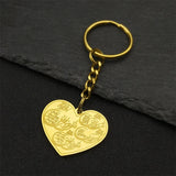 Islam Muslim Arabic Quran Medal Pendant Key Chain for Women Men Stainless Steel Gold Color Key Ring Religion Arab Jewelry Gift ﻿