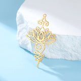 Dawapara Unalome Pendant OM Lotus Flower Charm for Jewelry Making Stainless Steel Spiritual Yoga Symbol Buddhism Accessories