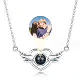 Custom Photo Necklace Projection Necklace with Picture I Love You 100 Languages Personalized Necklace Jewelry Gifts for Women