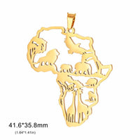 EUEAVAN 1pc Africa Berbers Symbol Map Stainless Steel Pendant for Necklace African Kabyle Berber Jewelry Making Supplies DIY