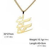 Jeshayuan Iranian Persian Farsi God Khoda Necklace Chain Choker Women Man Necklace Stainless Steel Jewelry Christmas Giftst