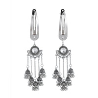 New Ethnic Indian Gold Color Crystal Long Tassel Hairpins Geometric Retro Hair Clips Girls Barrettes Slid Clip Fashion Jewelry