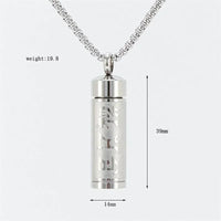 Vintage Stainless Steel Essential Oil Bottle Pendants Urn Wishing Bottle Necklace Religious Amulet Couple Party Jewelry