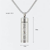 Vintage Stainless Steel Essential Oil Bottle Pendants Urn Wishing Bottle Necklace Religious Amulet Couple Party Jewelry