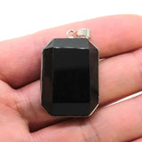 Natural Labradorite Crystal Rectangle Faceted Stone Pendants For Women Amethyst Apatite Gemstone Pendant Man Jewelry No Chain