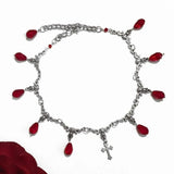 Vampire Bite Chokers Blood Drips Cross Necklace Romantic Gothic Victorian Gorgeous Jewelry Fashion Women Halloween Party Gift
