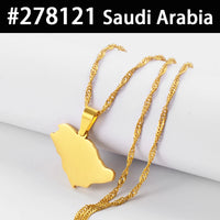 Egypt Nepal Sri Lanka Saudi Arabia Turkey Yemen Qatar Map Pendant Necklaces Polished Flat Design National Jewelry #277821
