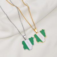 Anniyo 3CM Nigeria Map Flag Pendant Necklaces Nigerian Maps Jewelry National Day Gifts @120762